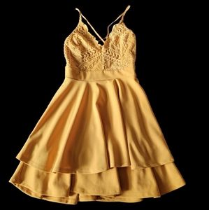 Windsor, mustard color mini dress